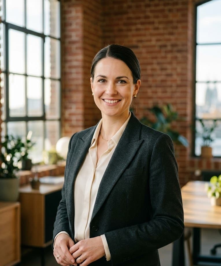Bewerbungsfotos Köln — Editorial Business-Portrait in warmer Kulisse