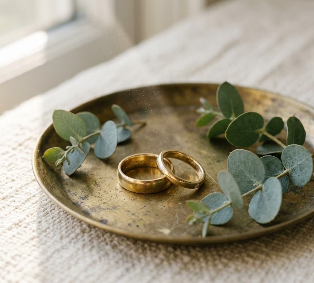 Eheringe-Detail vor Rheinbogen